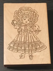 Little Girl Doll Baby Wood Rubber Stamp Sweet Impressions  1998 Card making  - Picture 1 of 8