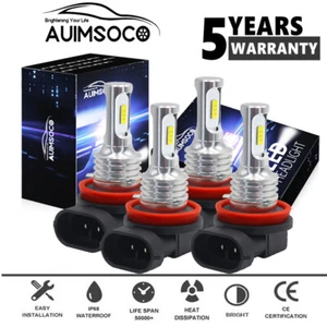 For Chevy Impala Malibu 2006-2012 4x 6000K LED Headlight Low Beam +Fog Bulbs Kit - Foto 1 di 14