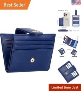 Chic Bifold Wallet for Women - Lightweight with Multiple Card Slots, Navy Blue - Picture 1 of 9