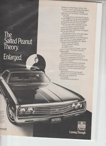 "Anuncio original de la revista Chrysler Royal 1971 ""La teoría del maní salado" - Imagen 1 de 1