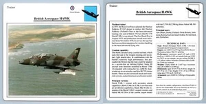 British Aerospace Hawk - Trainer - Warplanes Collectors Club Card - Picture 1 of 1