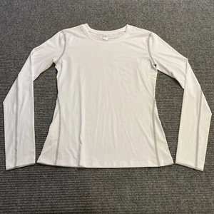 Compression Top Womens S White Long Sleeve Stretch Active - Picture 1 of 8