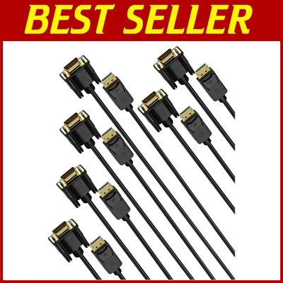 Enhanced Signal 6-Pack DisplayPort to VGA Male Adapter - Ideal for Presentations - Image 1 of 4