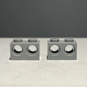 LEGO Parts - Dark Bluish Gray Technic, Brick 1 x 2 with Holes - No 32000 - QTY 2 - Picture 1 of 3