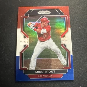 2022 Panini Prizm Mike Trout #138 Red White & Blue Prizm SP Angels - Picture 1 of 2