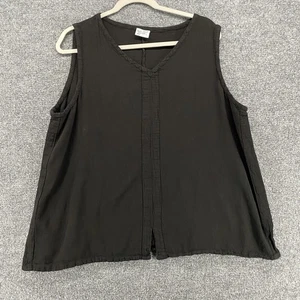 Oh My Gauze Tank Top Damen L schwarz ärmellos Tunika Bluse Lagenlook Boho Scheune - Bild 1 von 7