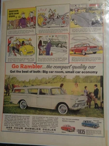 Pubblicità foto a colori vintage 1959 American Motors AMC Rambler Wagon pagina completa - Foto 1 di 2