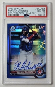 2022 Bowman Ronnier Quintero #CPARQT 1st Bowman Blue Refractor Auto /150 PSA 10  - Picture 1 of 2