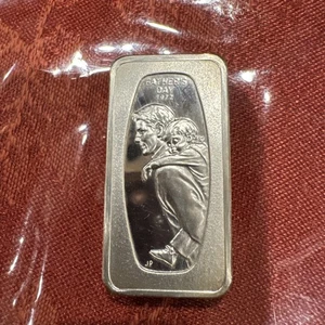 1972 Father's Day 1000 Grains Solid Sterling Silver Bar, Franklin Mint 2.29 Ounc - Picture 1 of 4