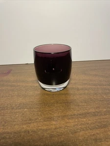 Glassybaby Candle Holder “Lollipop” Dark Purple Hand Blown Glass - Picture 1 of 8