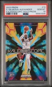 2023-24 Panini Prizm Shai Gilgeous-Alexander Kaleidoscopic Gold 06/10 PSA 10 HOT - Foto 1 di 2