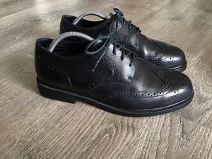 Propet Mens Executive Walker Size 11.5 3E Wide LEATHER Black Oxford Shoes M1204 - Picture 1 of 12