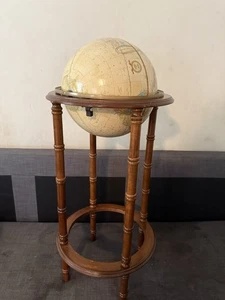 Vintage ๐12" Cram's Imperial Rotating World Globe on a 36โ Wooden๐ Stand - Picture 1 of 11
