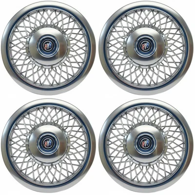 👀 For Buick Cars 15" Chrome Wire Hubcaps / Wheel Covers # 1215 LOGO NEW SET/4 ✅ - Image 1 of 4