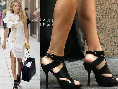 Vtg Christian Dior by John Galliano Black Leather Heels 39 - Image 1 of 4