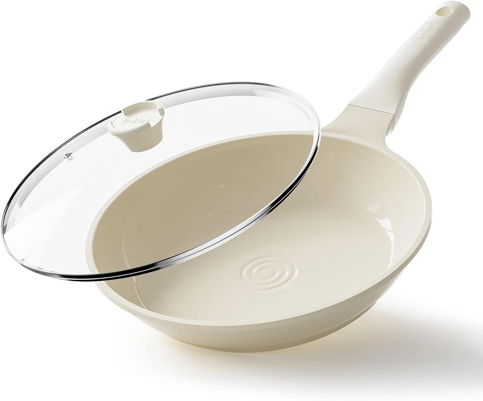 Padella tradizionale Redchef 28 cm con coperchio in ceramica, beige - Immagine 1 di 4