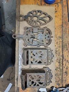 Gusseisen 2 Streichholzhalter und 2 Untersetzer Vintage - Bild 1 von 14