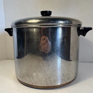 Revere Ware 10 Quart Copper Clad Stainless Steel Stock Pot With Lid USA ROME NY - Picture 1 of 6