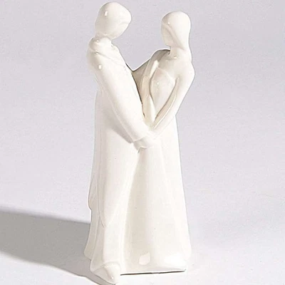 Tortenfigur Porzellan Tortendeko Tortenaufsatz Brautpaar Hochzeitstorte 14cm - Bild 1 von 4