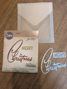 Sizzix Tim Holtz Merry Christmas Die Retired - Picture 1 of 3