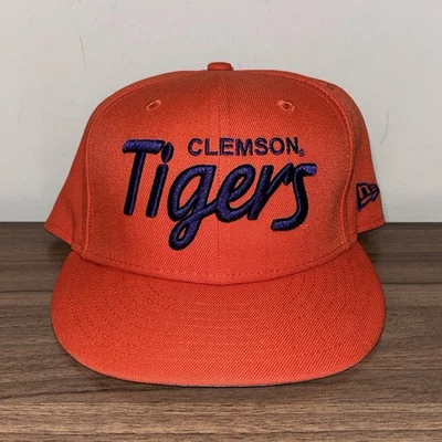 New Era 59FIFTY Clemson Tigers Script Fitted Hat Cap Size 7 5/8 Orange - Image 1 of 4
