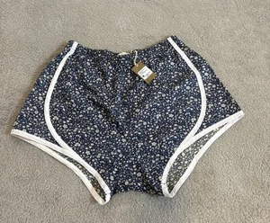 Pantaloncini da pista Ann Mashburn taglia XS blu multi margherita liberty floreali pull on palestra nuovi con etichette - Foto 1 di 10