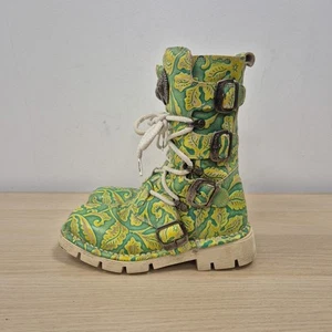 Nuevas Botas Rock M-373 Jungle Floral Cuero Verde Gruesas Plataforma Talla Uk 4 Eu 37 - Imagen 1 de 10
