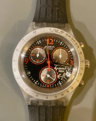 SWATCH IRONY Diaphane CHRONO Olympic Athens 2002 SVCK4005 Watch - Image 1 of 4
