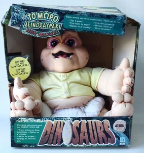 VINTAGE 1992 DINOSAURS TALKING BABY SINCLAIR PLUSH TOY GREEK EDITION HASBRO NEW! - Picture 1 of 9