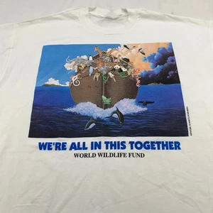 90s WORLD WILDLIFE FUND TOGETHER NOAH’S ARK T-Shirt White - Bild 1 von 4