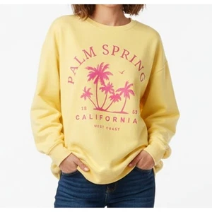 Comfort Colors Palm Springs L Yellow Sweatshirt Cotton Polyester Blend NEW - Picture 1 of 10