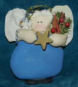 ADORABILE ORNAMENTO ANGELO PAFFUTO VINTAGE FATTO A MANO! NATALE INVERNO - Foto 1 di 1