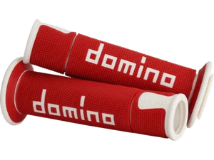 Domino "A450" Sportbike Grips (Red/White) (Open) - Picture 1 of 1