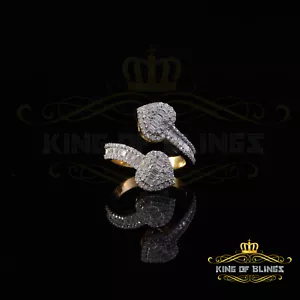 Womens 925 Silver Yellow 2.00ct VVS 'D' Moissanite Tinny Heart Rings Size 8 - Picture 1 of 11