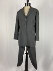 JIL SANDER Size 40 and 42 2 Button Gray Pinstripe Pant Suit