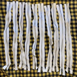 Neu 10 Stück weiß schnell 15" Zoll Trennreißverschluss Baumwolle Metall strapazierfähig - Bild 1 von 10