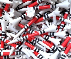 New 2 3/4 Truestrike Red and Black Striped Performance 2.75 Golf Tees - Picture 1 of 4