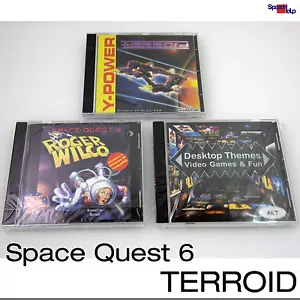 DOS WINDOWS 95 98 GAMES SPIELE SPACE QUEST 6 ROGER WILCO TERROID THEMES DESKTOP - Picture 1 of 1