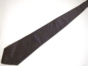 Cravatta uomo Club Room blu navy gialla a righe geometrica 57" 100% seta - Foto 1 di 4