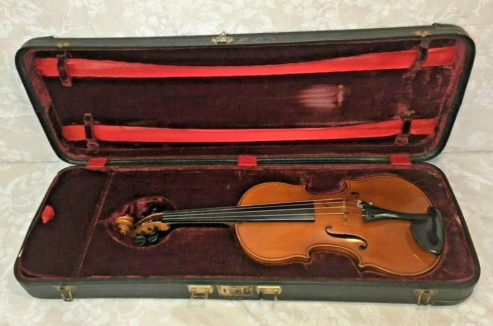 Otto Bruckner Violin Germany 1927 Inlaid Purfling Nicolas Amati Model w/ Case - Image 1 of 4