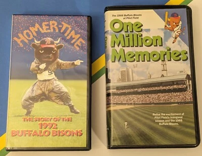 Buffalo Bisons (VHS) Million Memories (1988)  & Homer-Time (1992) MiLB Baseball - Image 1 of 4