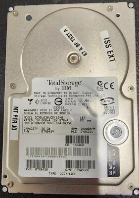 IBM 07N9438 36GB Ultra320 SCSI-SSA Hard Drive Model: IC35L036UCDY10-0 - Image 1 of 2
