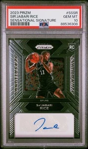 2023 Panini Prizm Sensational Signatures #SSSR Sir'Jabari Rice PSA 10 POP 3 - Picture 1 of 2