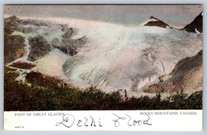 Foot Of Great Glacier, Rocky Mountains, Canada, 1906 Warwick & Rutter Postcard - Picture 1 of 2