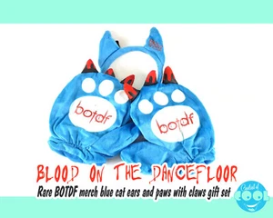 Blood On The Dance Floor rare merch BOTDF blue plush Bat Ears and paw glove set - Picture 1 of 10