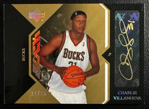 CHARLIE VILLANUEVA 2006-07 Upper Deck UD Black Autographs Veterans Gold 11/15 - Picture 1 of 2