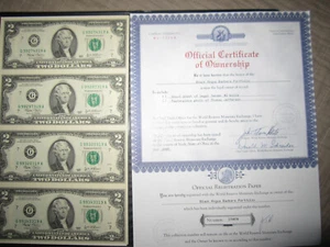 Black Angus Bankers Portfolio Uncut Sheet of Legal Tender $2 Bills -2003 - Picture 1 of 4