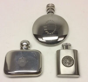 The Tower Of London - Sheffield England - Flask With Hallmarks - Plus (2) More - Picture 1 of 8