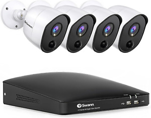 Home DVR Security Camera System with 1TB HDD, 8 Channel 4 Camera, 1080P Full HD 