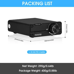 Nobsound NS-04G PRO HiFi 2.0 Channel Digital Amplifier Stereo Audio Amp 100W×2 - Picture 1 of 9
